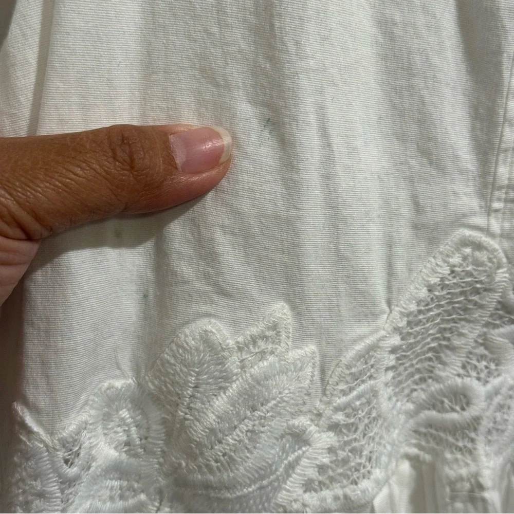 Free People NWT Large White Constance Floral Lace Mini Dress Boho Beach Romantic - Picture 8 of 8